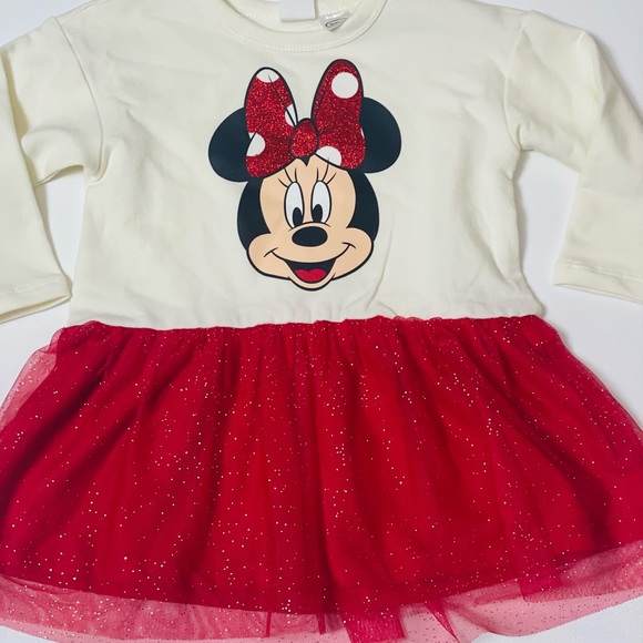 Disney Cream and Glittery Red Minnie Mouse Shirt - Picture 2 of 8